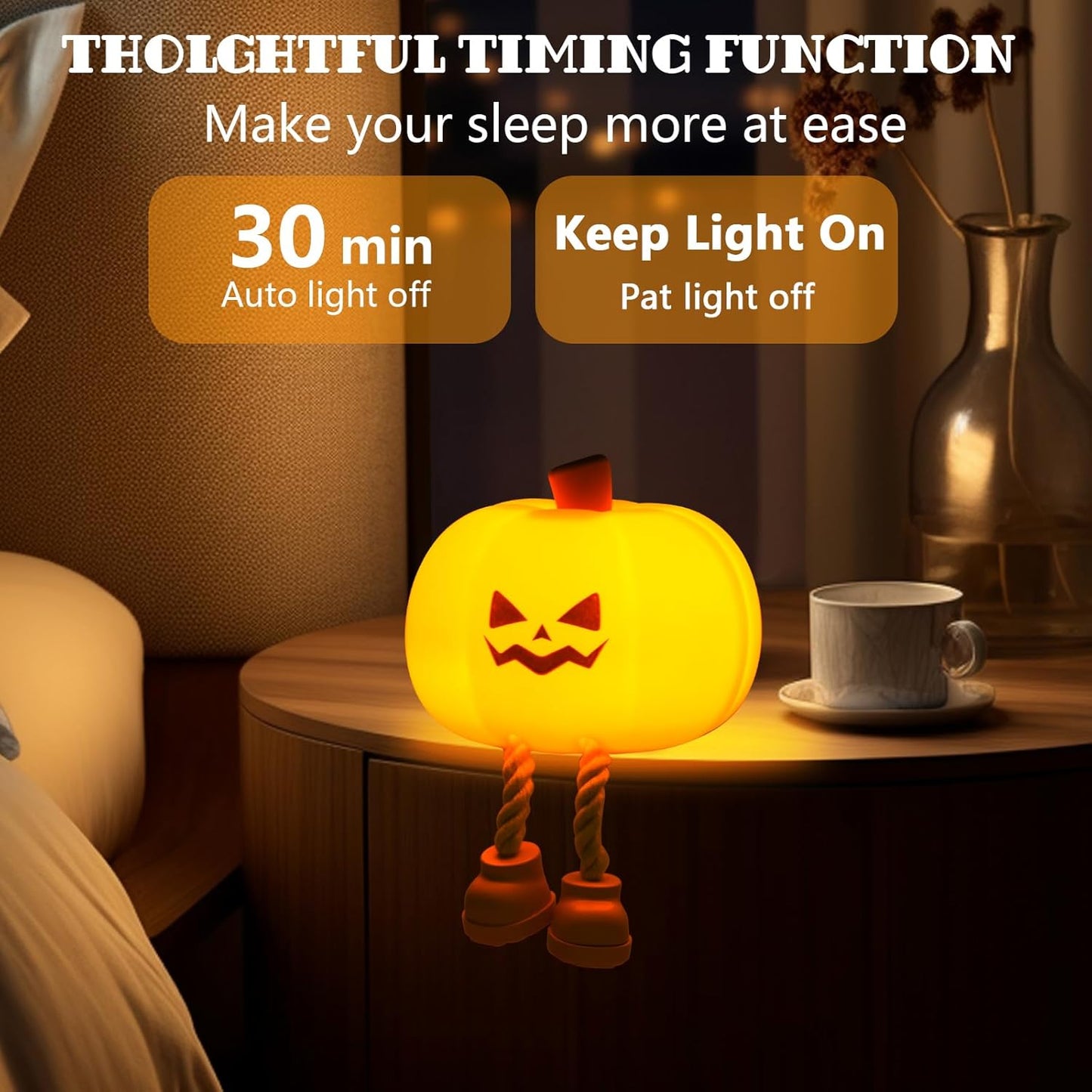 🔥Final 3 Hours: 80% OFF - Mischievous Grinning Pumpkin Night Light🎃