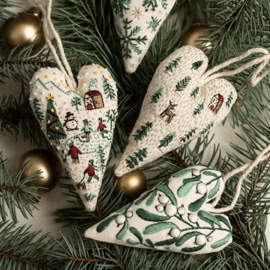 🔥2025 New Release 50% OFF 💖 🎄DIY Heart Shaped Hand Embroidered Christmas Ornament/Ornament Kit 🧵