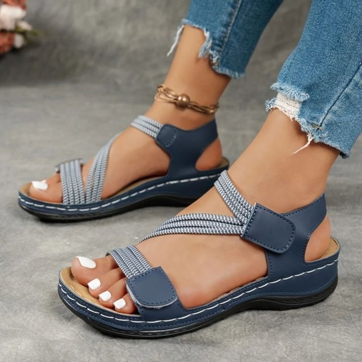 🔥 2025 Summer 🔥The Sandal Sensation Sweeping the US! Trendy Weave Straps + Adjustable Fit-Orthopedic Sandal Walking