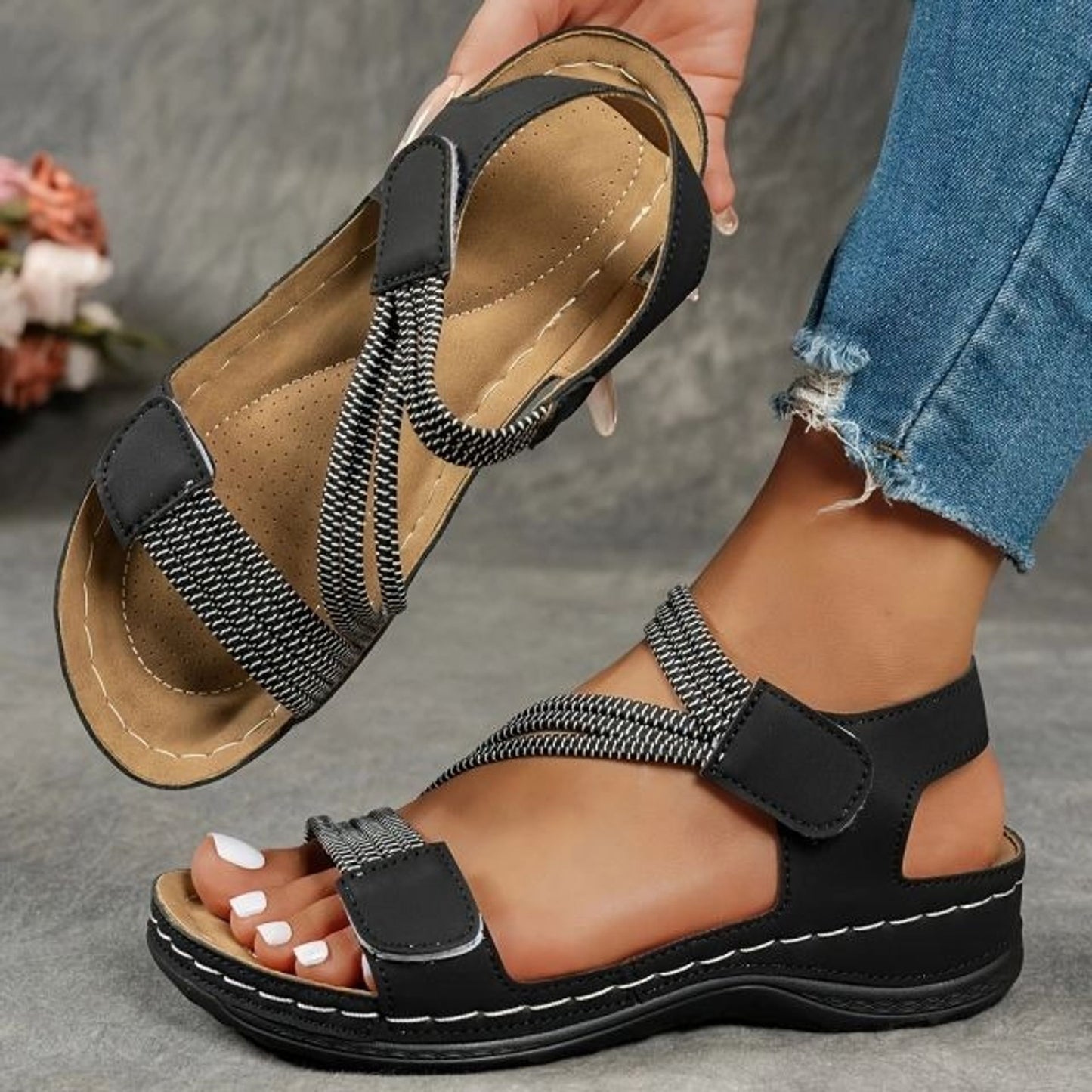 🔥 2025 Summer 🔥The Sandal Sensation Sweeping the US! Trendy Weave Straps + Adjustable Fit-Orthopedic Sandal Walking