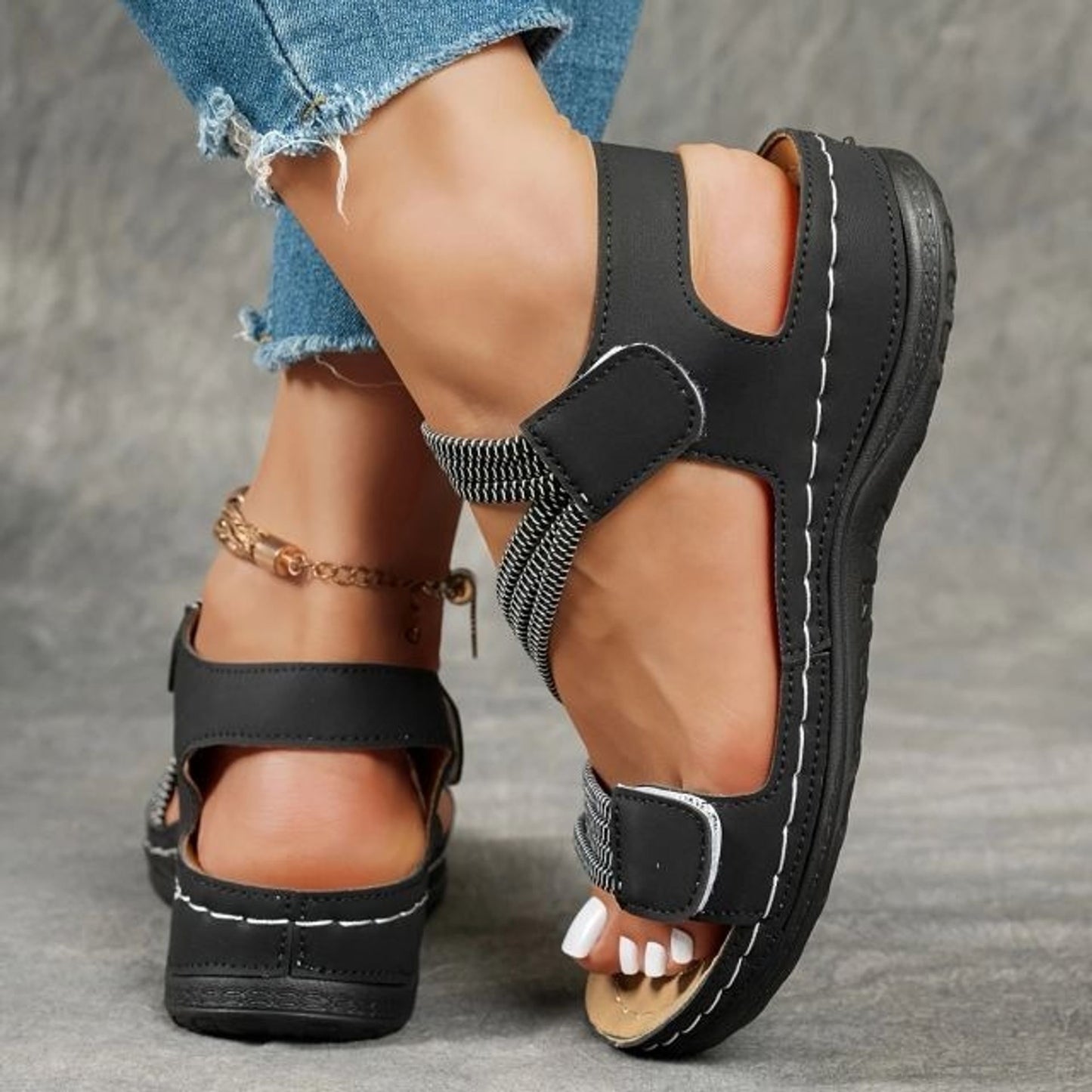 🔥 2025 Summer 🔥The Sandal Sensation Sweeping the US! Trendy Weave Straps + Adjustable Fit-Orthopedic Sandal Walking