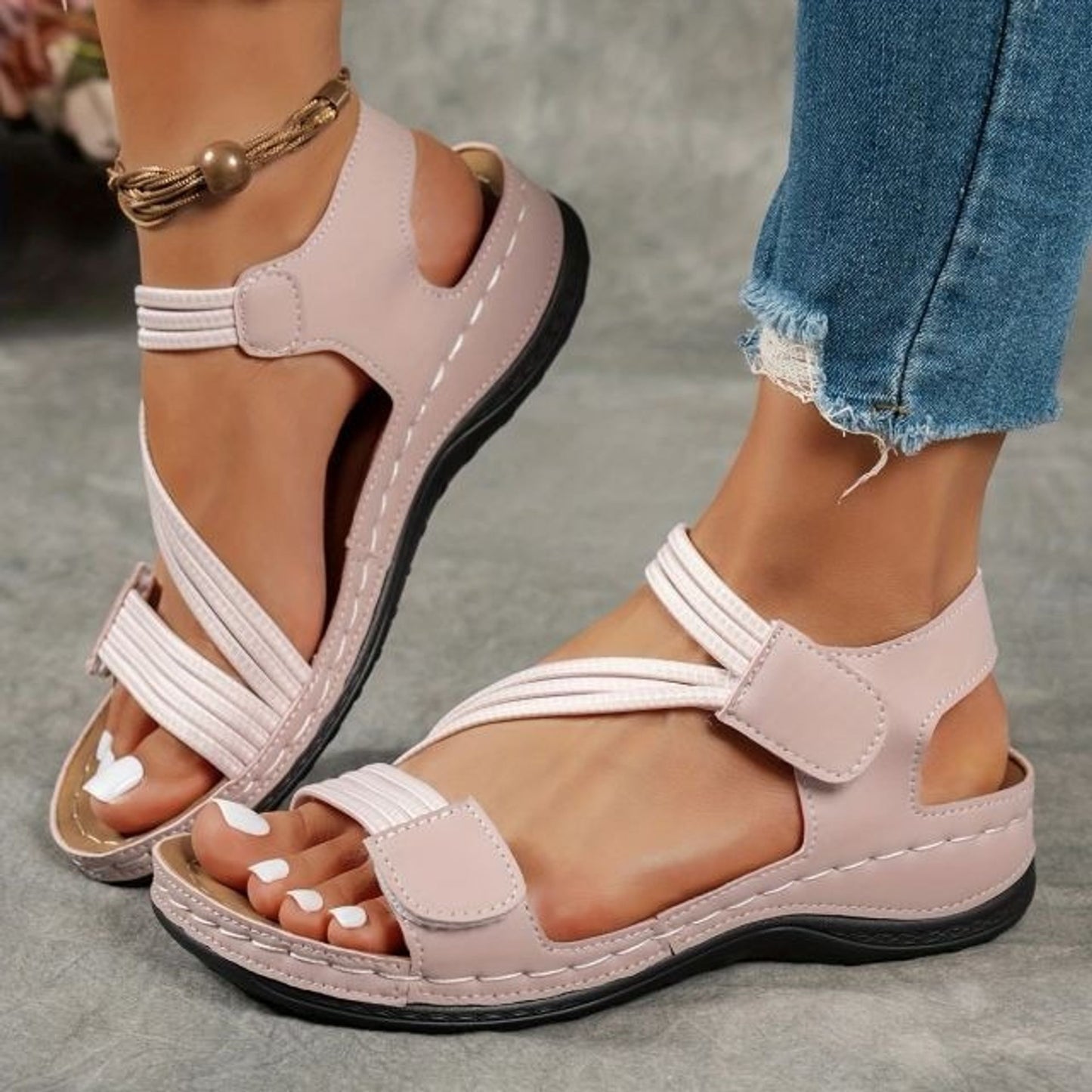 🔥 2025 Summer 🔥The Sandal Sensation Sweeping the US! Trendy Weave Straps + Adjustable Fit-Orthopedic Sandal Walking