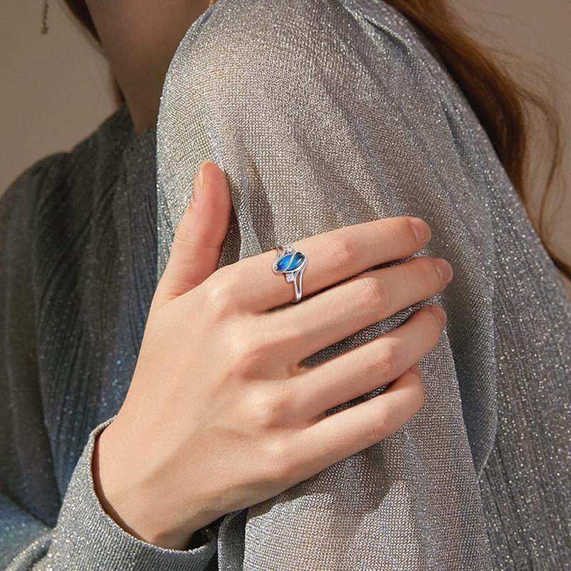 🔥Last Day 51% OFF 🎁Exquisite Color Change Mood Rings Moonstone for Women