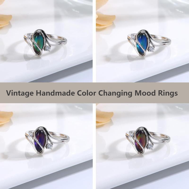 🔥Last Day 51% OFF 🎁Exquisite Color Change Mood Rings Moonstone for Women