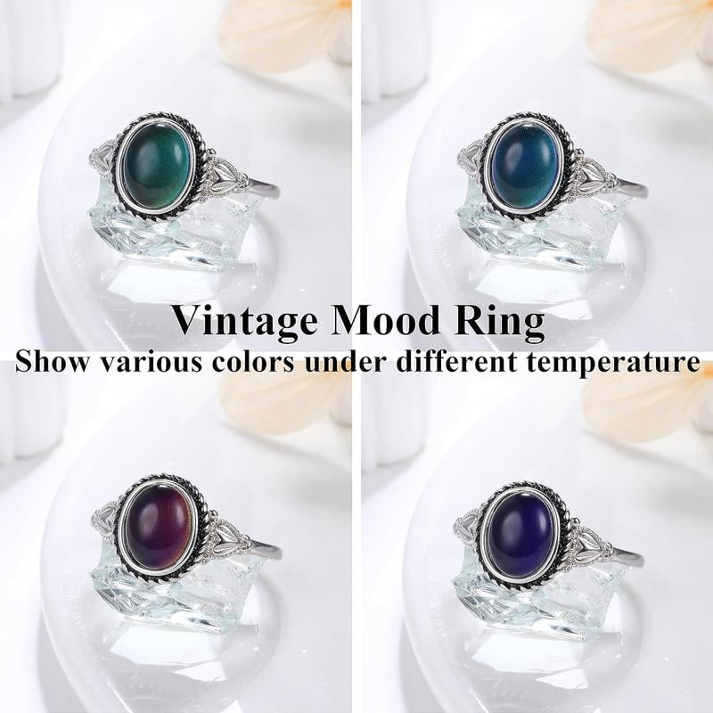 🔥Last Day 51% OFF 🎁Exquisite Color Change Mood Rings Moonstone for Women