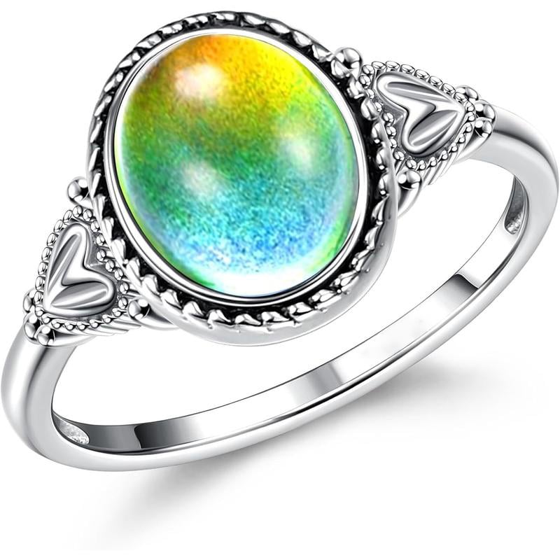 🔥Last Day 51% OFF 🎁Exquisite Color Change Mood Rings Moonstone for Women