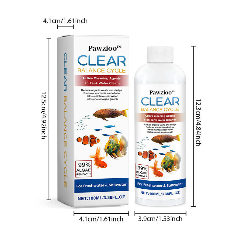 Pawzioo™ Fish Tank Water Powerful Cleaner – Sparkle, Safety, & Speed in One Bottle! 🐠