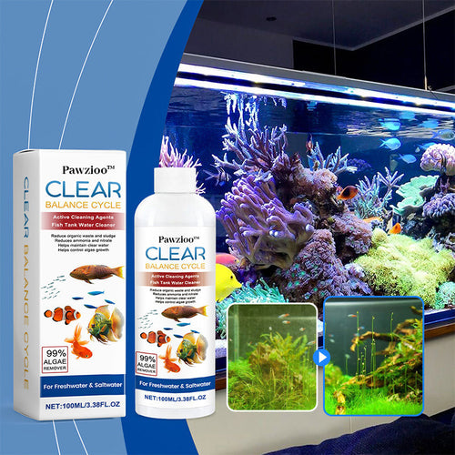 Pawzioo™ Fish Tank Water Powerful Cleaner – Sparkle, Safety, & Speed in One Bottle! 🐠