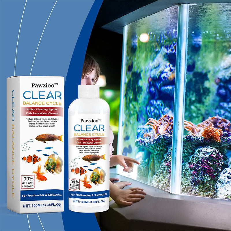 Pawzioo™ Fish Tank Water Powerful Cleaner – Sparkle, Safety, & Speed in One Bottle! 🐠