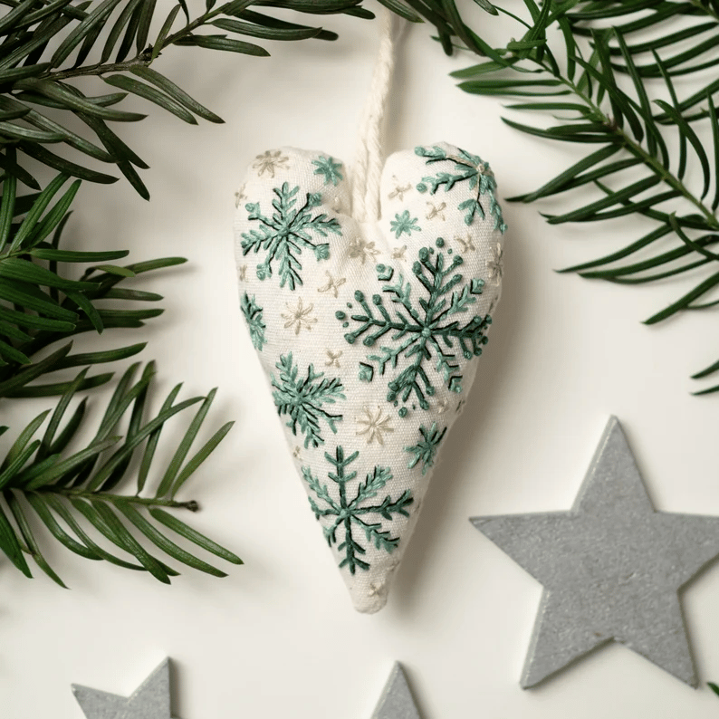 🔥2025 New Release 50% OFF 💖 🎄DIY Heart Shaped Hand Embroidered Christmas Ornament/Ornament Kit 🧵