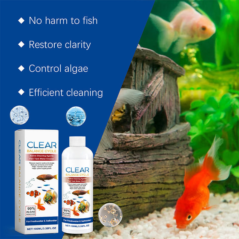 Pawzioo™ Fish Tank Water Powerful Cleaner – Sparkle, Safety, & Speed in One Bottle! 🐠