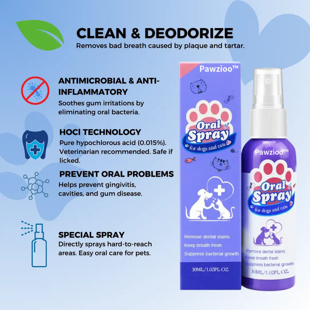 Pawzioo™ Oral Spray – The Easy Dental Fix for Dogs and Cats