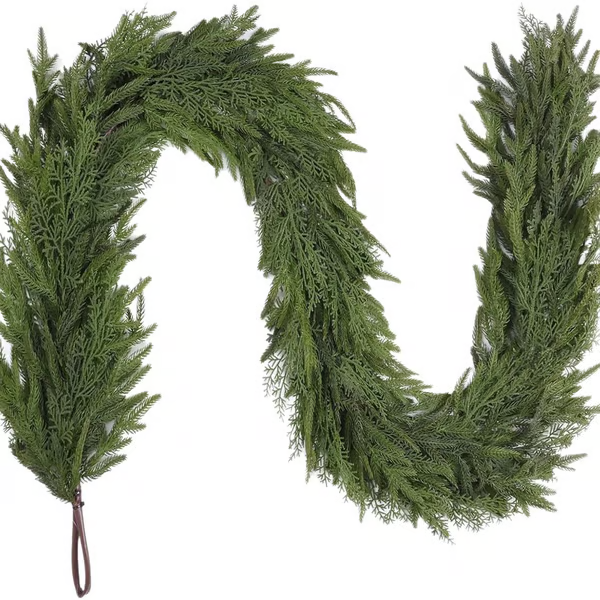 🎅⛄2025 Christmas Artificial Cypress Leaf Vine Wreath🎄（1.8m）