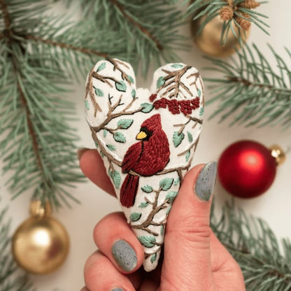🔥2025 New Release 50% OFF 💖 🎄DIY Heart Shaped Hand Embroidered Christmas Ornament/Ornament Kit 🧵