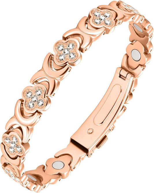 Magnetic Copper Bracelet with Luck Charm 🍀✨ – Women’s Jewelry