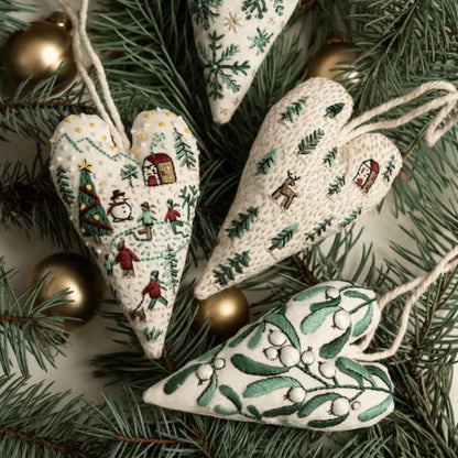 🔥2025 New Release 50% OFF 💖 🎄DIY Heart Shaped Hand Embroidered Christmas Ornament/Ornament Kit 🧵
