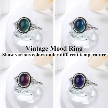 🔥Last Day 51% OFF 🎁Exquisite Color Change Mood Rings Moonstone for Women