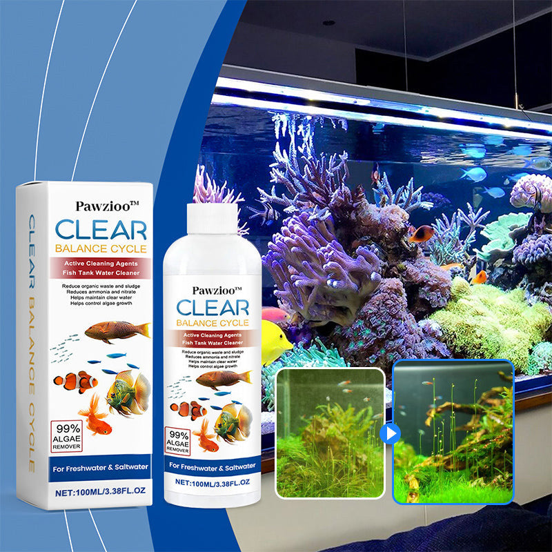 Pawzioo™ Fish Tank Water Powerful Cleaner – Sparkle, Safety, & Speed in One Bottle! 🐠