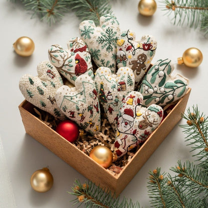 🔥2025 New Release 50% OFF 💖 🎄DIY Heart Shaped Hand Embroidered Christmas Ornament/Ornament Kit 🧵