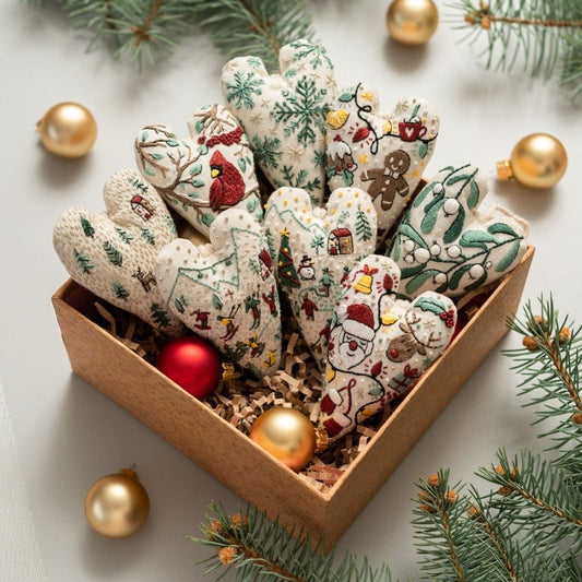 🔥2025 New Release 50% OFF 💖 🎄DIY Heart Shaped Hand Embroidered Christmas Ornament/Ornament Kit 🧵